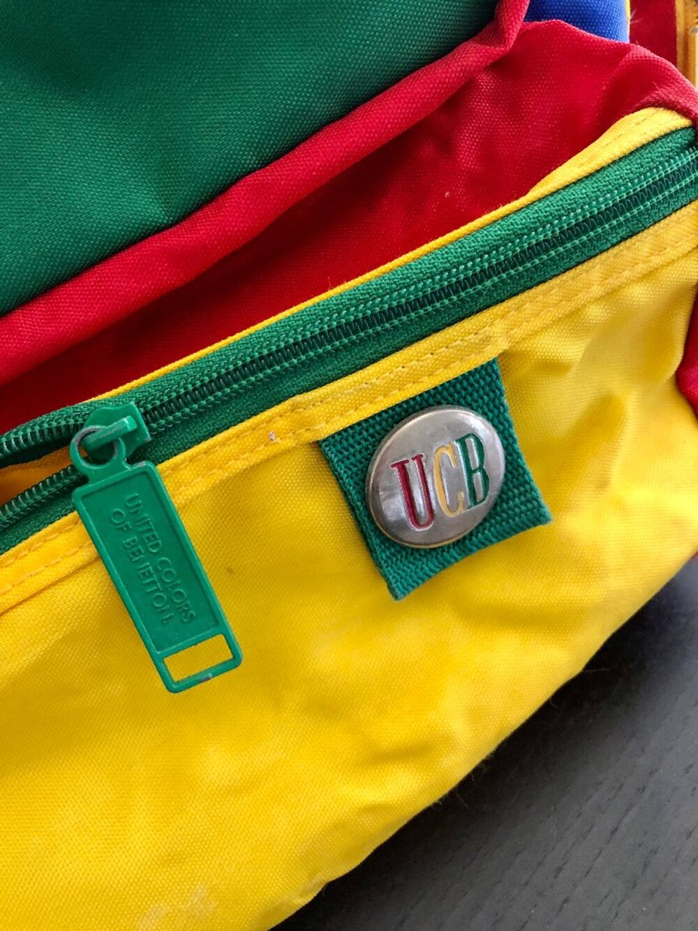 90s Vintage United Colors of Benetton Duffel Bag, Carry on Travel Bag - Picture 5 of 16